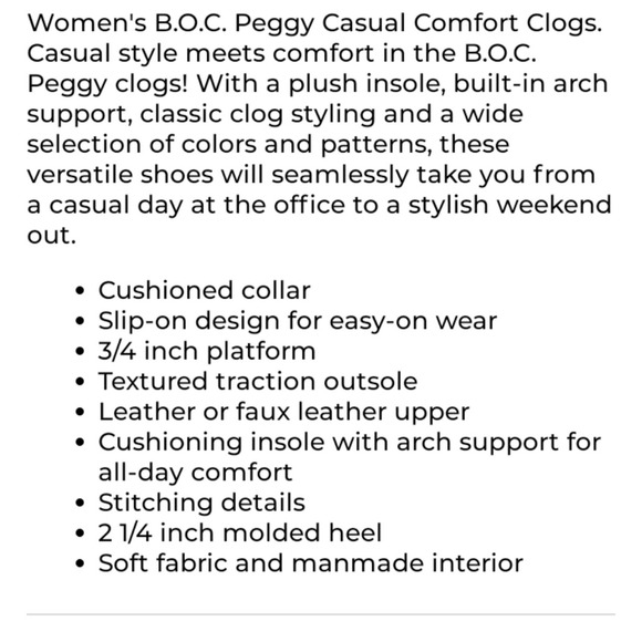 B.Ø.C Woman's Peggy Black Clog Size 7 - Picture 10 of 10